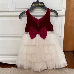 American Princess Burgundy and Cream Tulle Dress
